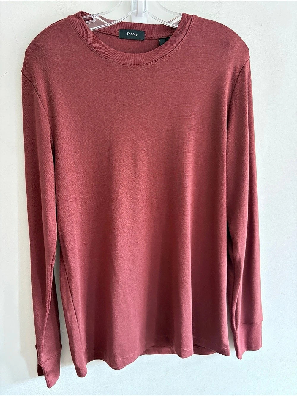 Theory Essential Tee Long Sleeve Tee in Red Size Small NWT
